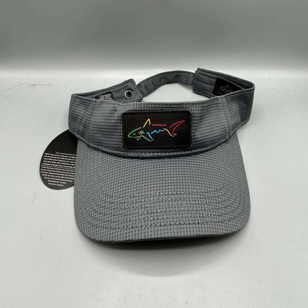 Greg Norman Golf Visor Hat Men Gray Embroidered Strap Back Cap New
